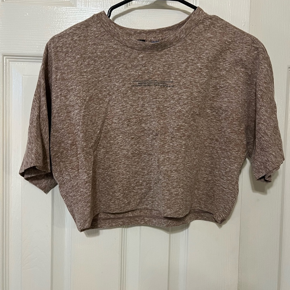lululemon athletica Heathered Brown Crop Top